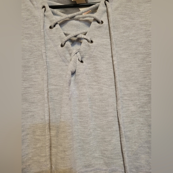 Mossimo Supply Co. Light Gray Lace-Up Hoodie - Picture 3 of 6